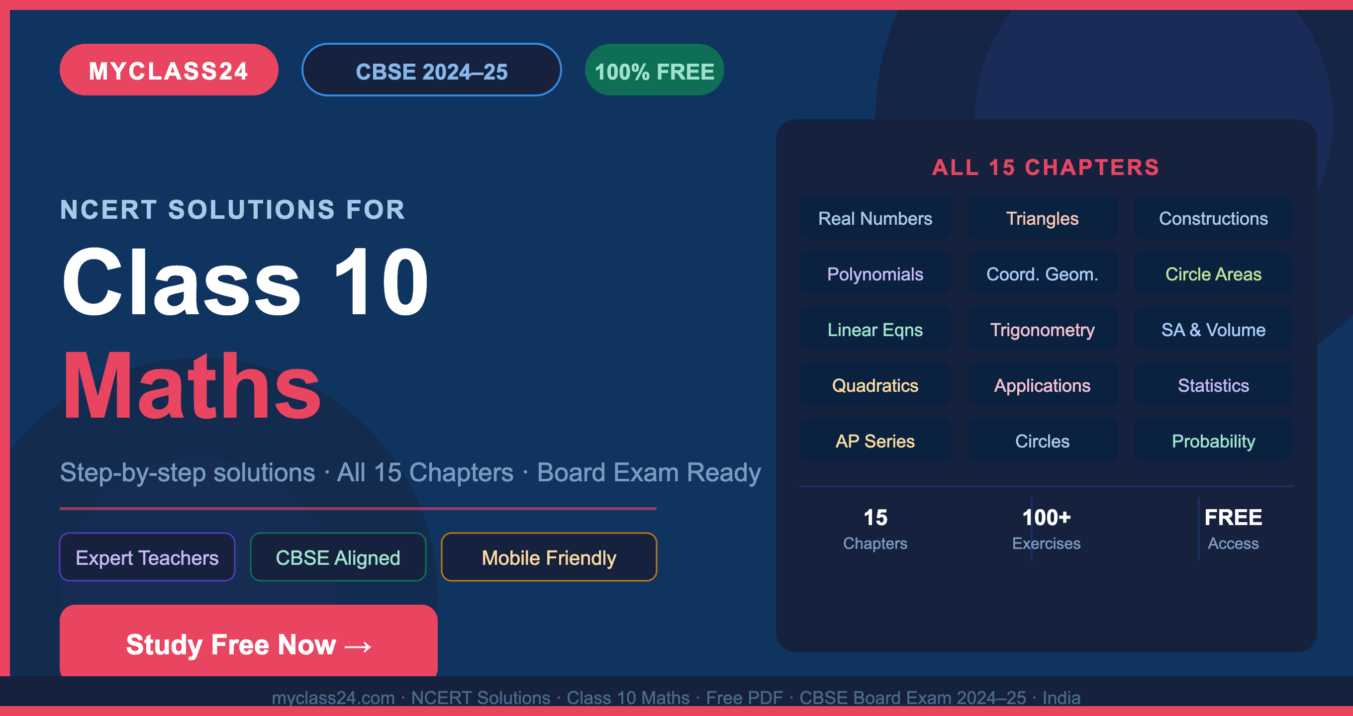 NCERT Solutions for Class 10 Maths