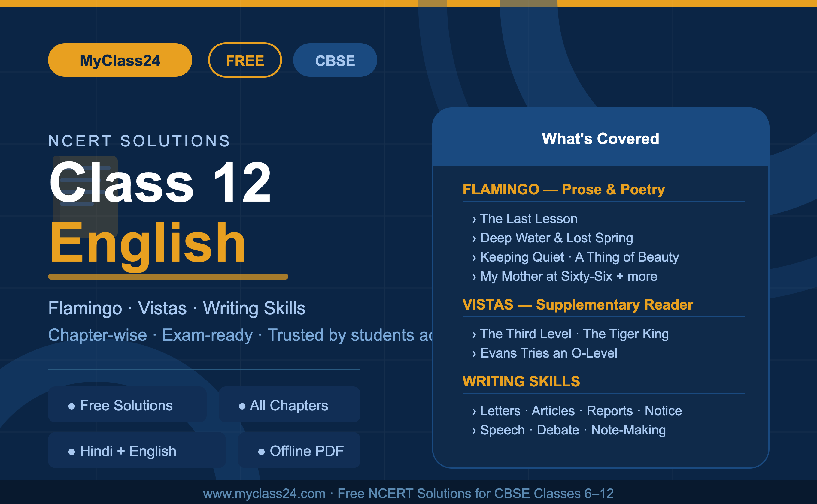 NCERT Solutions for Class 12 English Vistas